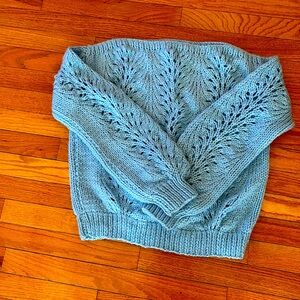 Baby blue hand knit sweater